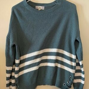 Pink Republic Teal and White Striped Sweater